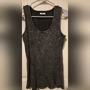 Studded Black Tank Top